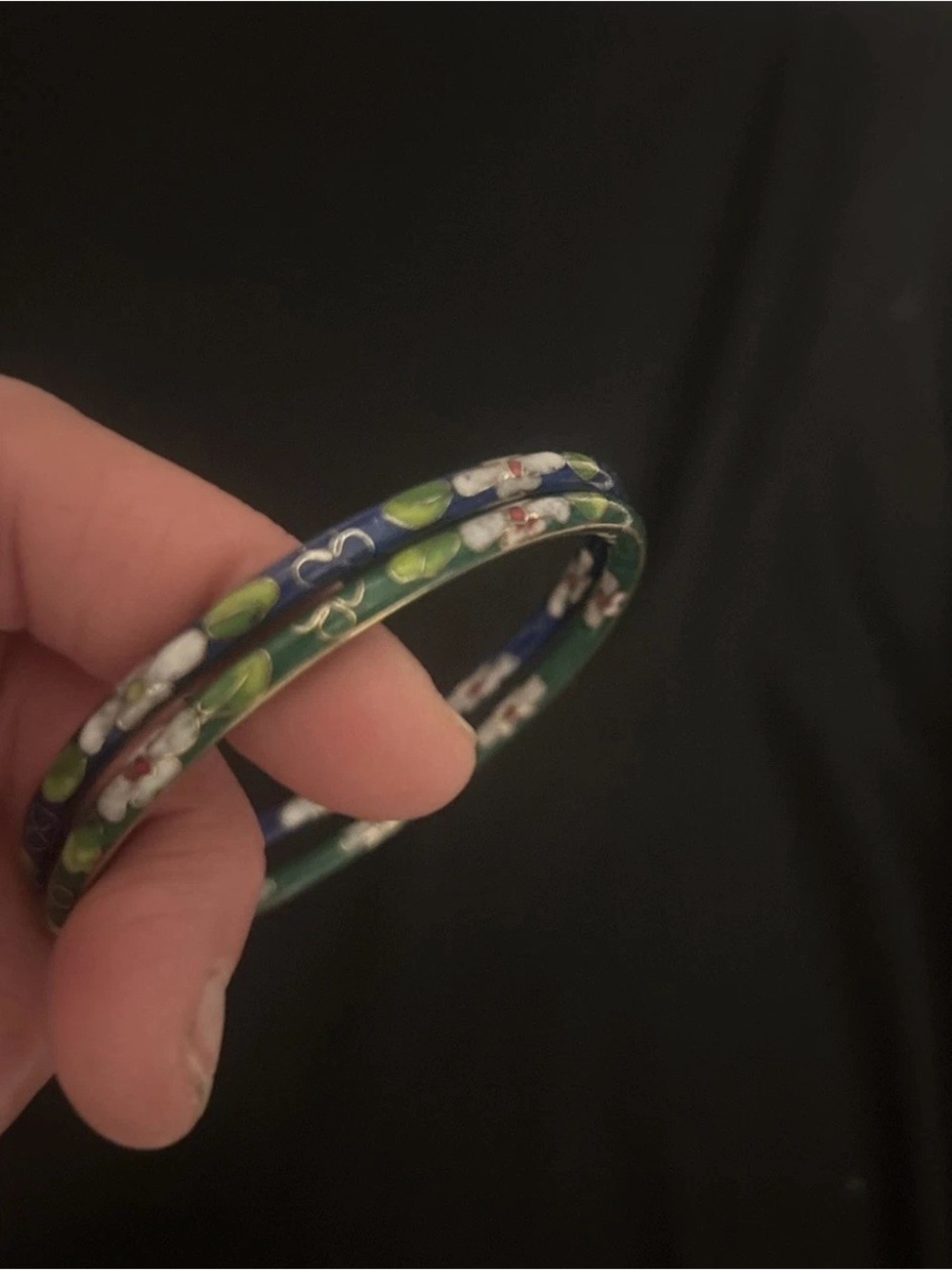 6 Small vintage Cloisonne Bangle Bracelets - Picture 7 of 7